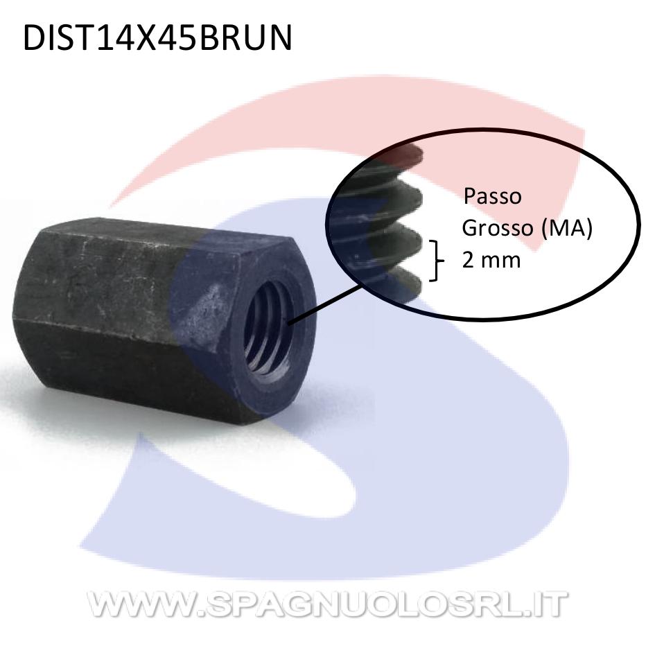 Dado Esagonale Distanziale Brunito Passo Grosso M14 - VITI DIST14X45BRUN