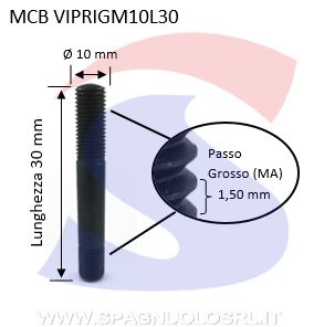 VITI PRIGIONIERE M10 L 30A RADICE CORTA - VITI VIPRIGM10L30
