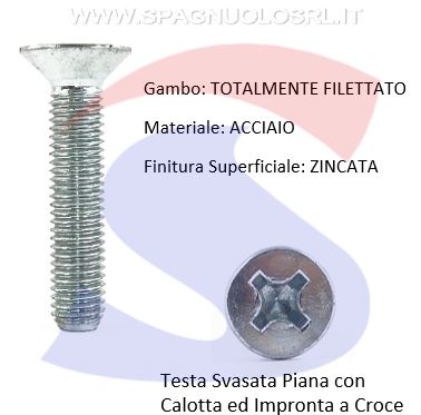 VITE A TSP C/IMPRONTA 4X20CROCE ZN TF - VITI VITCROSVZNM4X20