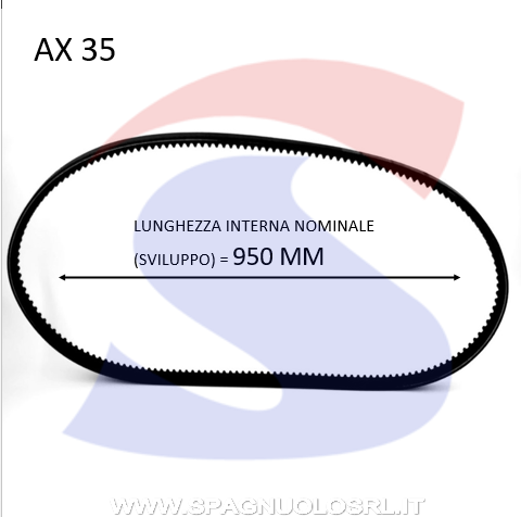 Cinghia Trapezoidale Classica Sezione AX 13X8X950 - PIBELT AX35