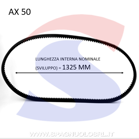 Cinghia Trapezoidale Classica Sezione AX 13X8X1325 - PIBELT AX50