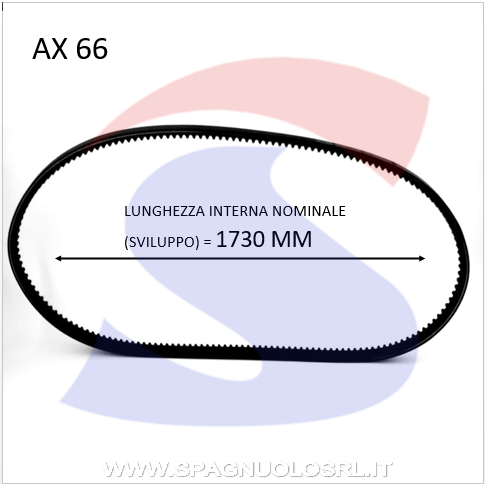 Cinghia Trapezoidale Classica Sezione AX 13X8X1730 - PIBELT AX66