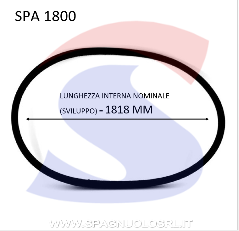 Cinghia Trapezoidale Classica Sezione SPA 12,7X10X1818 - PIBELT SPA1800