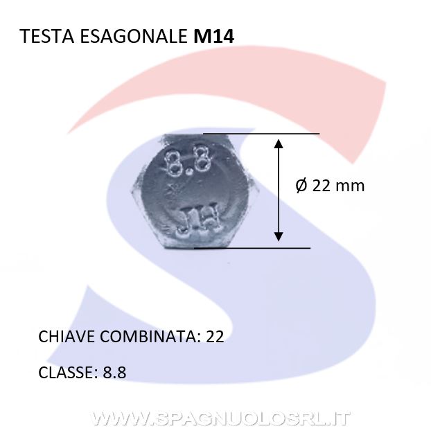 VITE T.ESAG.8.8 M14X70 PASSO GROSSO PARZ.FILET.ZINCATA - VITI VITTEZNM14X70PF