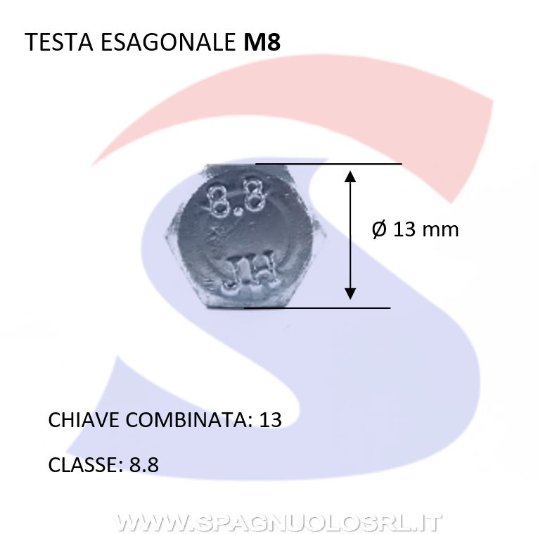 VITE T.ESAG.8.8 M8X35 PASSO GROSSO TOTAL.FILET.ZINCATA - VITI VITTEZNM8X35