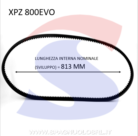 Cinghia Trapezoidale Classica Sezione XPZ 9,7X8X813 - PIBELT XPZ800EVO