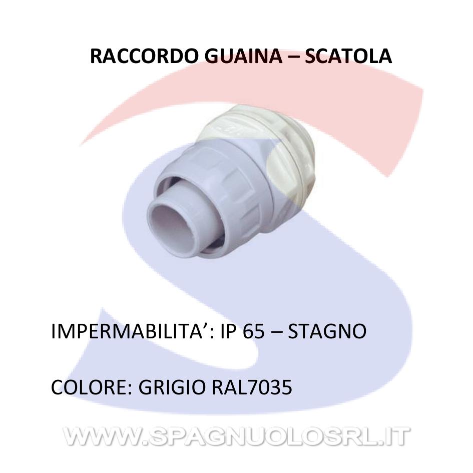 Raccordo Guaina-Scatola IP65 Ø 14mm Grigio RAL 7035 - ELETTROCANALI ECGX14