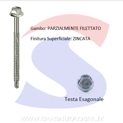 VITE AUTOPERFORANTE T.ESAG. M6,3X30 PASSO GROSSO ZINCATA - AMBROVIT 18920