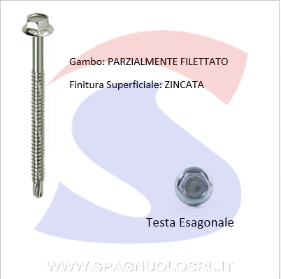 VITI AUTOPERF.T.ESAG. M6,3X140PARZIALMENTE FILETTATA ZINCATA - AMBROVIT 18921