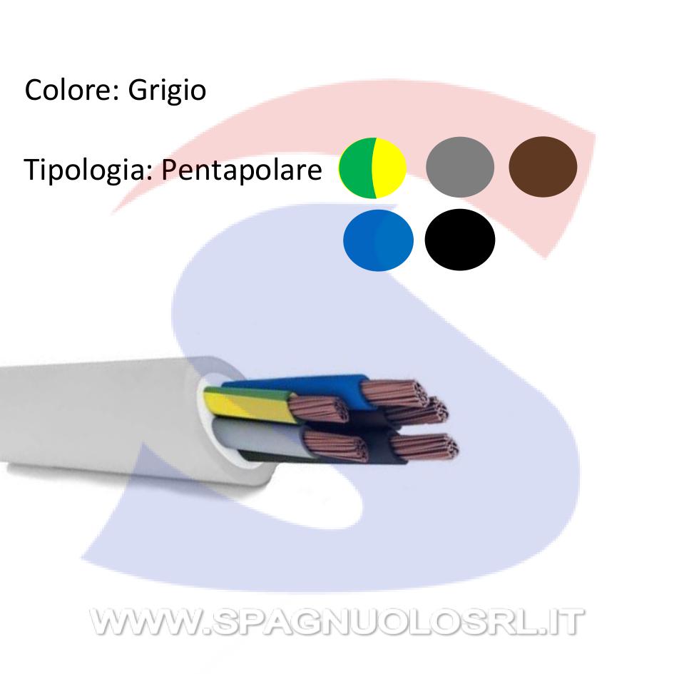 Cavo FROR 5G1,5 con 5 anime di sezione 1,5 mmq, di cui 1 GV - 9X9 CAVI FROR75G1,5M