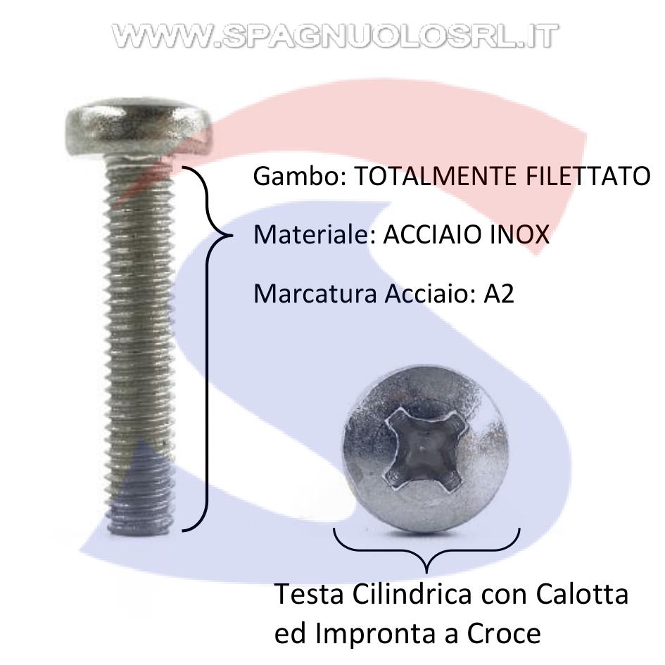 Vite TC con Calotta ed Impronta a Croce Inox 3X20 mm - INOX 7985-2-3*20