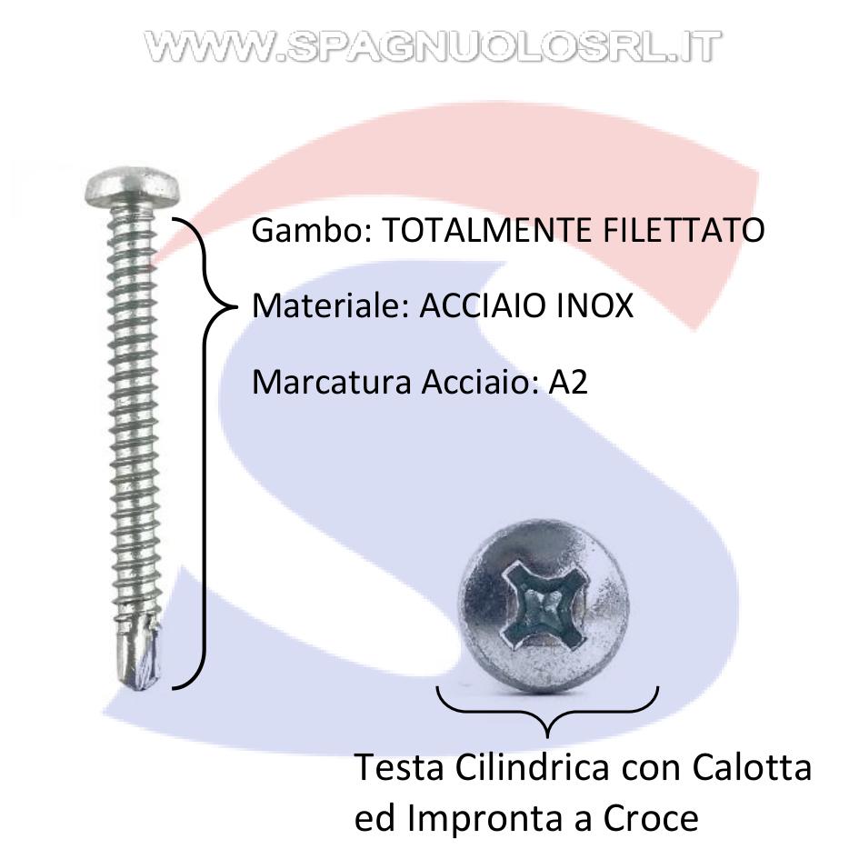 Vite Autoperfor. TC Calotta ed Impronta a Croce Inox 2,2X13 - VITI AUTOFCRO2,2X13IN