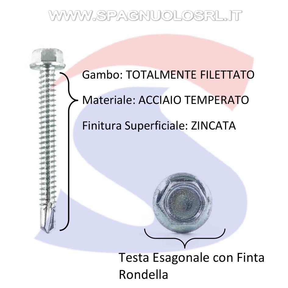 Vite Autoperforante TE con Finta Rondella Zincata 6,3X60 - UNIFIX 0214 63 60 02