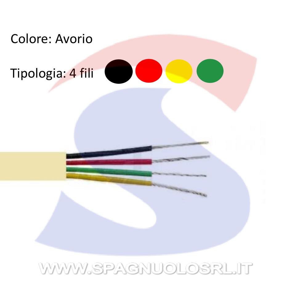 Cavo telefonico (Piattina) 4 x 0,14 mm² Avorio - ALPHA ELETTRONICA WTR492A/T