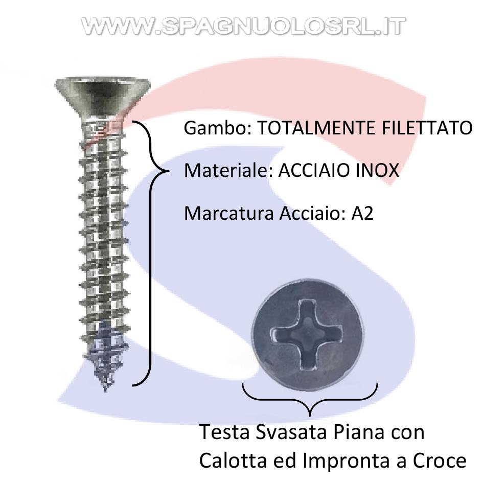 Vite Autofilett. TSP Calotta ed Impronta a Croce Inox 3,5X25 - INOX 7982-2-3.5*25