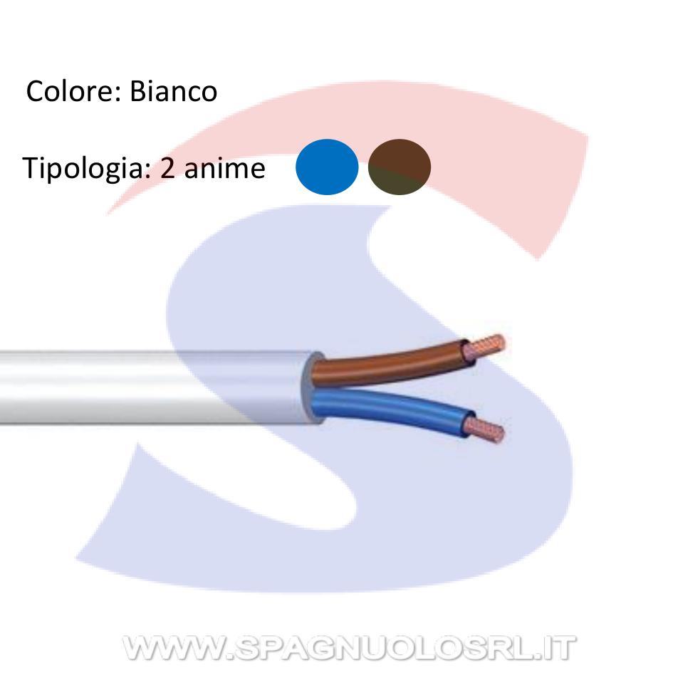 Cavo uso domestico tondo 2 x 0,75 mm² Bianco - OBSOLESCENZA H032X0,75BI