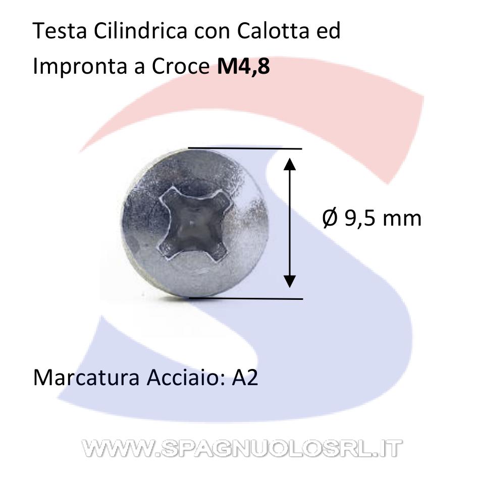 Vite Autofilett. TC Calotta ed impronta a Croce Inox 4,8X16 - INOX 7981-2-4.8*16