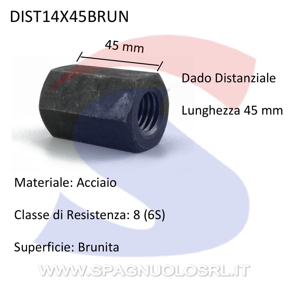 Dado Esagonale Distanziale Brunito Passo Grosso M14 - VITI DIST14X45BRUN