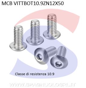 VITE TESTA BOTTONE 10.9 12X50ESAGONALE ZINCATA - VITI VITTBOT10.9ZN12X50