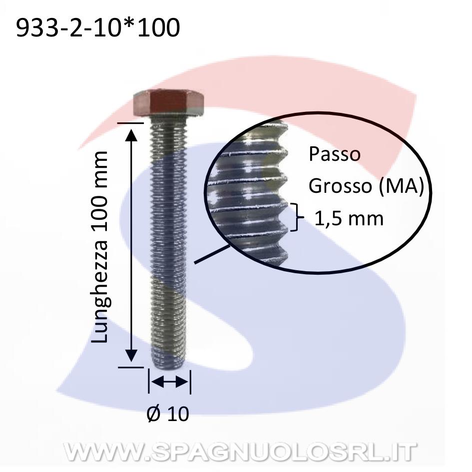 Vite TE Inox Totalmente Filettata 10X100 mm - INOX 933-2-10*100
