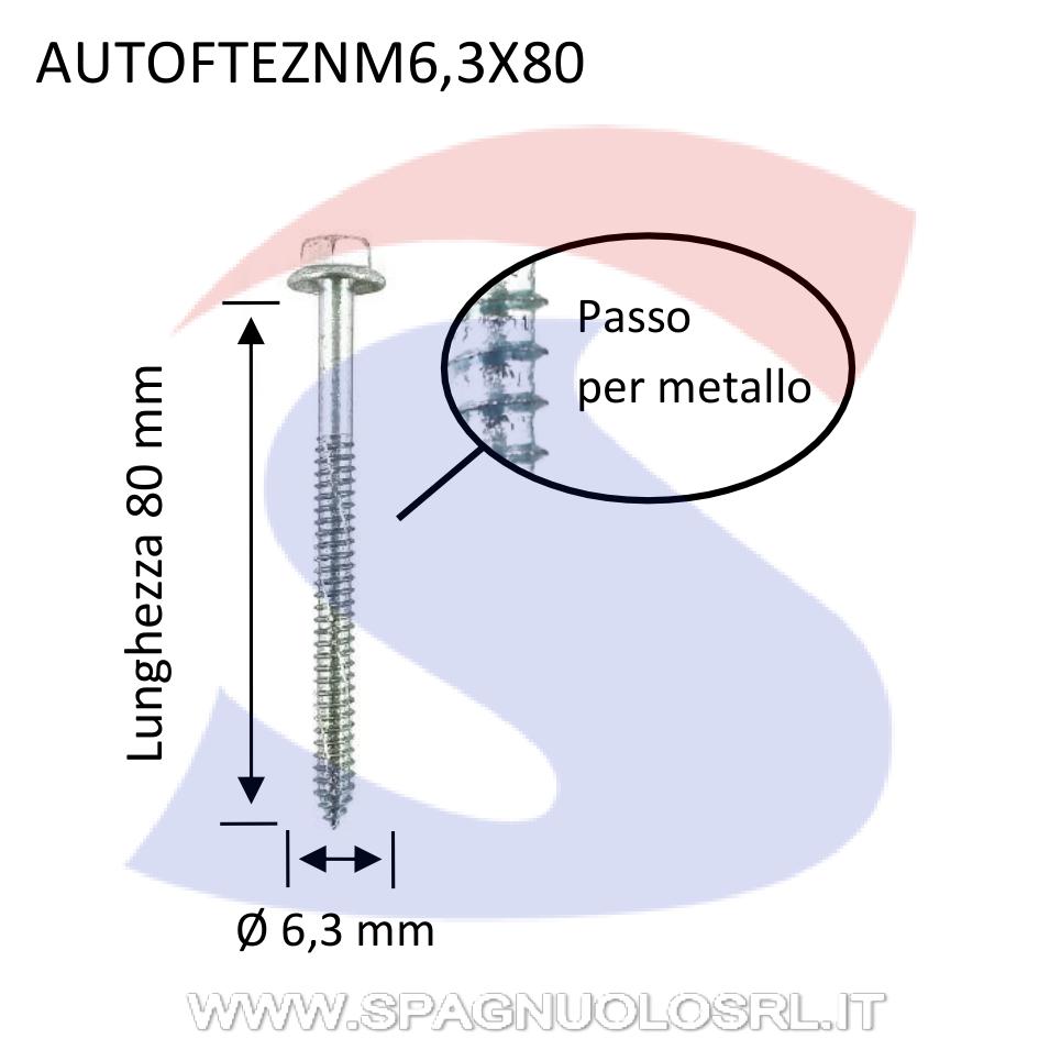 Vite autofilettante TE con F/rondella ZN 6,3X80 - VITI AUTOFTEZNM6,3X80