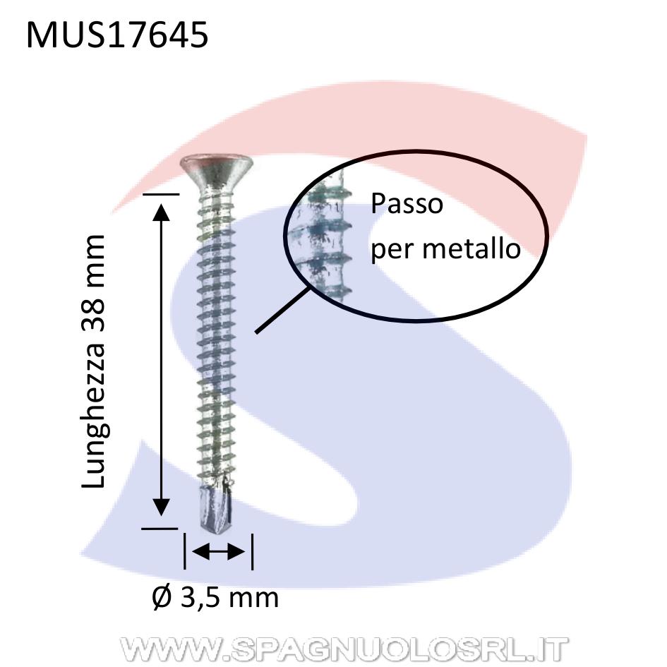 Vite Autoperforante TSP Calotta e Impronta a Croce ZN 3,5X38 - MUSTAD 17645