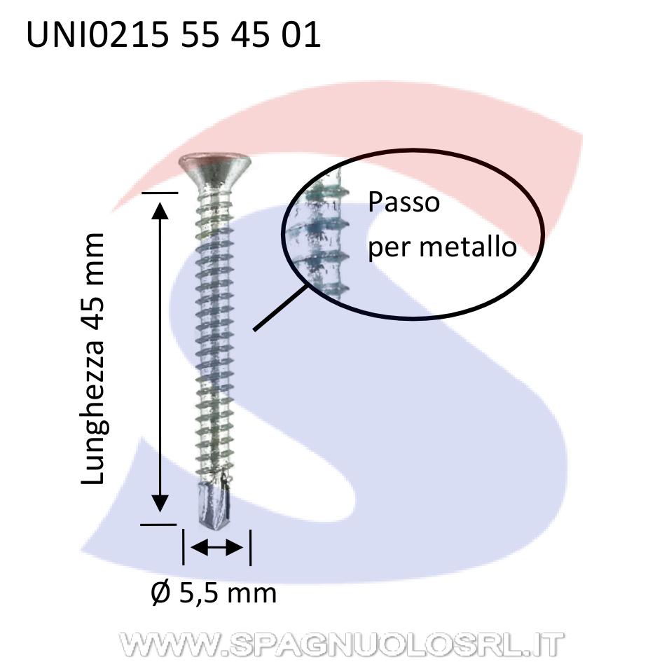 Vite Autoperforante TSP Calotta e Impronta a Croce ZN 5,5X45 - UNIFIX 0215 55 45 01
