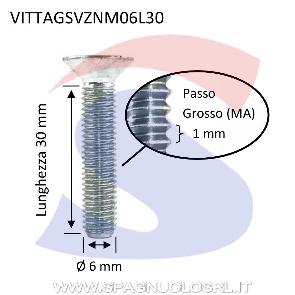 Vite TSP con Calotta ed Impronta a Taglio Zincata 6X30 mm - VITI VITTAGSVZNM06L30