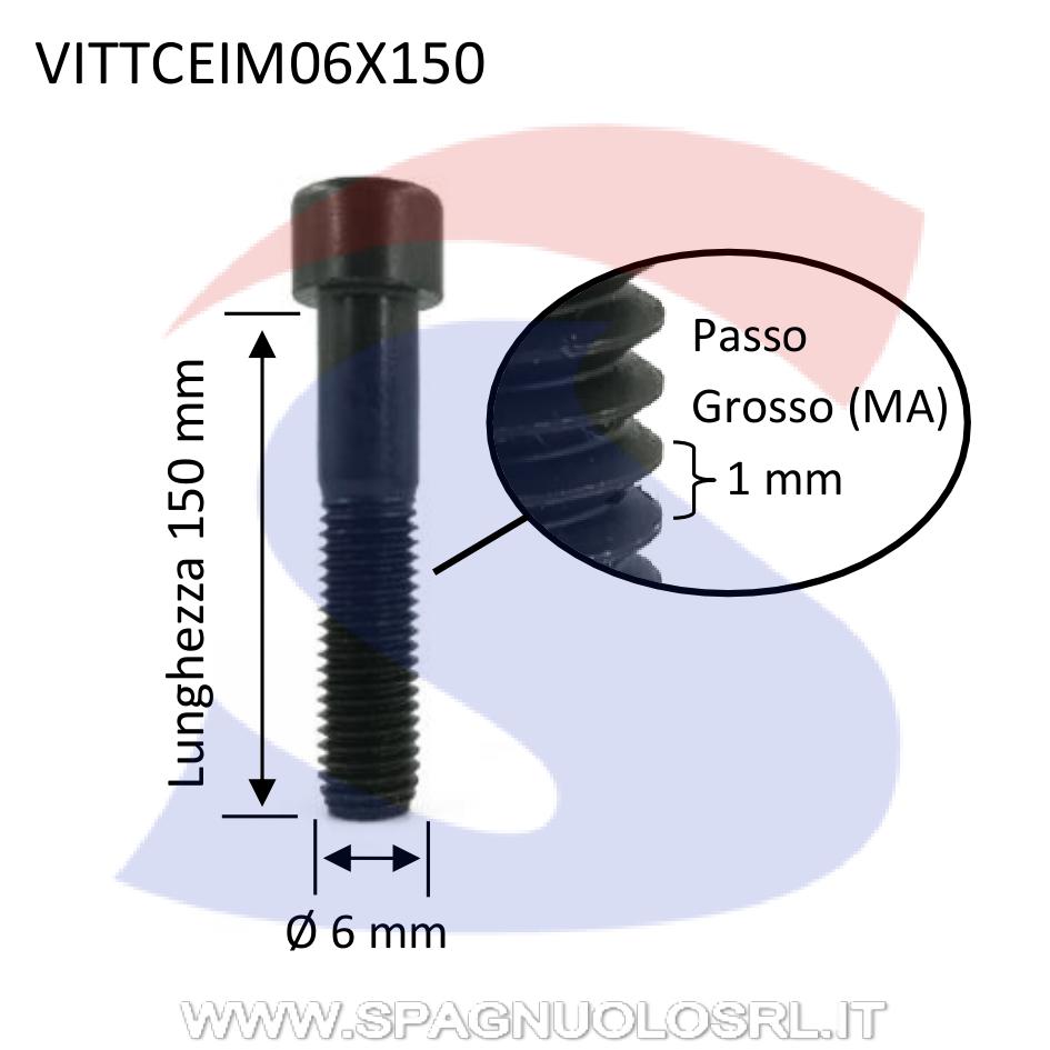 Vite TCEI 8.8 Parzialmente Filettata Brunita 6X150 mm - VITI VITTCEIM06X150