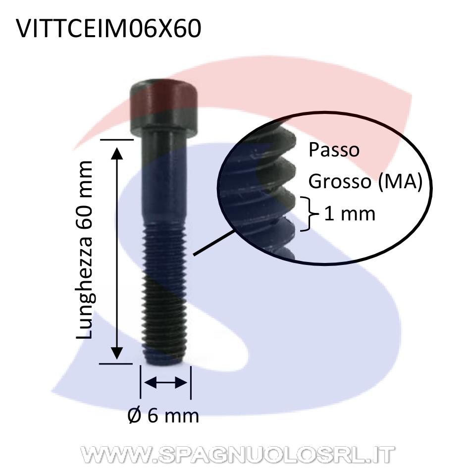 Vite TCEI 8.8 Parzialmente Filettata Brunita 6X60 mm - VIPA 8931000006060