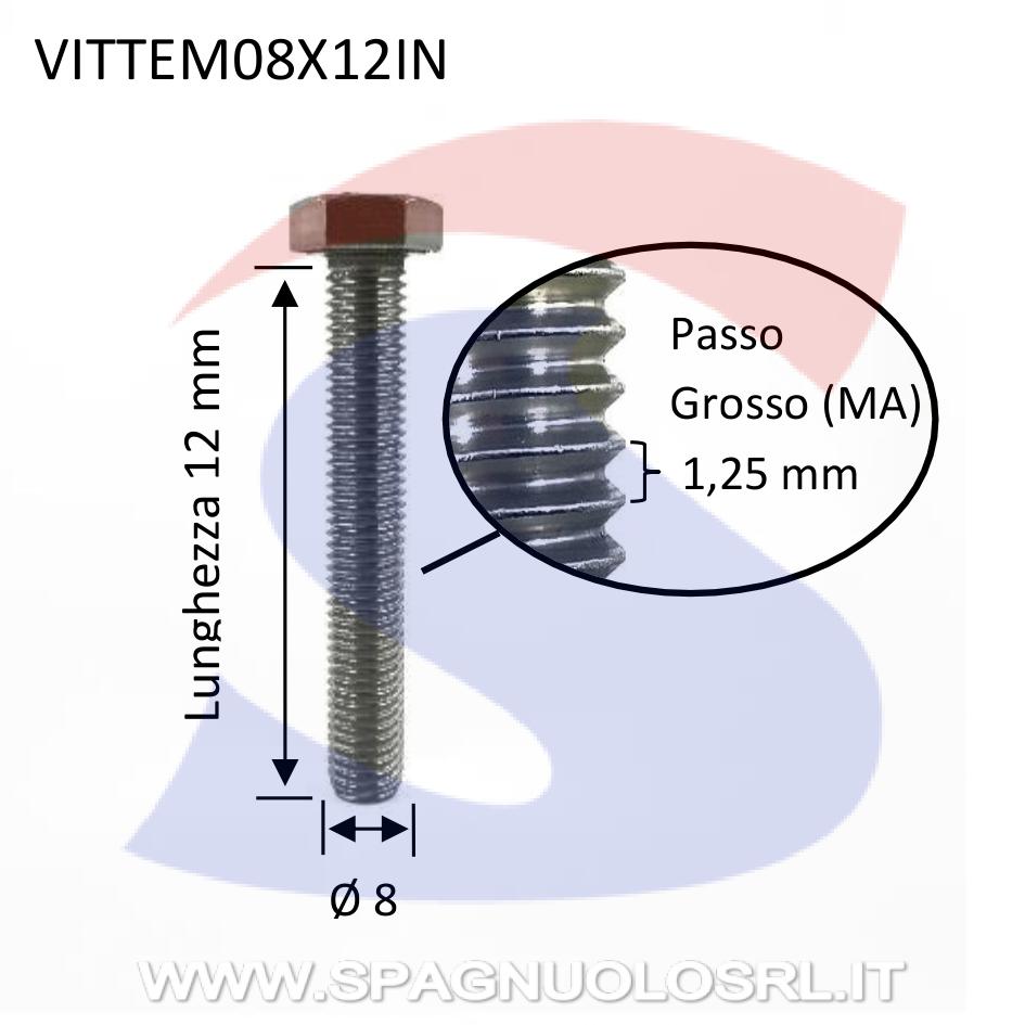 Vite TE Inox Totalmente Filettata 8X12 mm - VITI VITTEM08X12IN