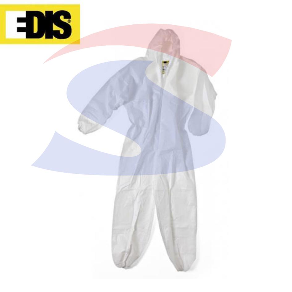 Tuta in TNT monouso bianca con cappuccio taglia XXL - EDIS 39246