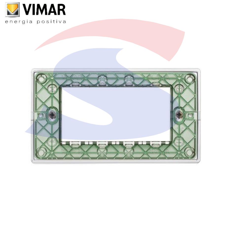 Placca 4 posti colore Trasparente della serie Plana - VIMAR 14654.42