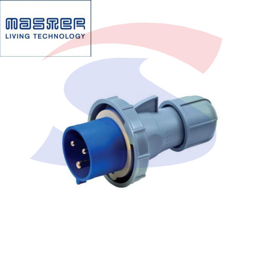 Spina industriale mobile diritta 2P+T 16A 200-250V, Blu - MASTER 24SP2201