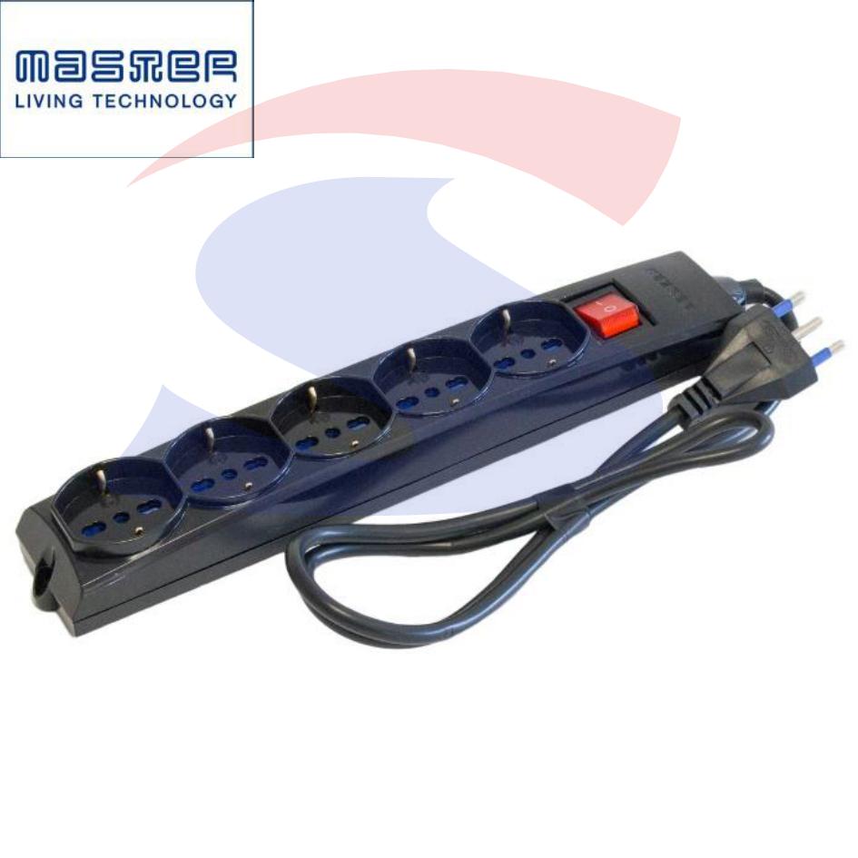Multipresa rettangolare 5 usciteSchuko e bivalenti - MASTER 74590