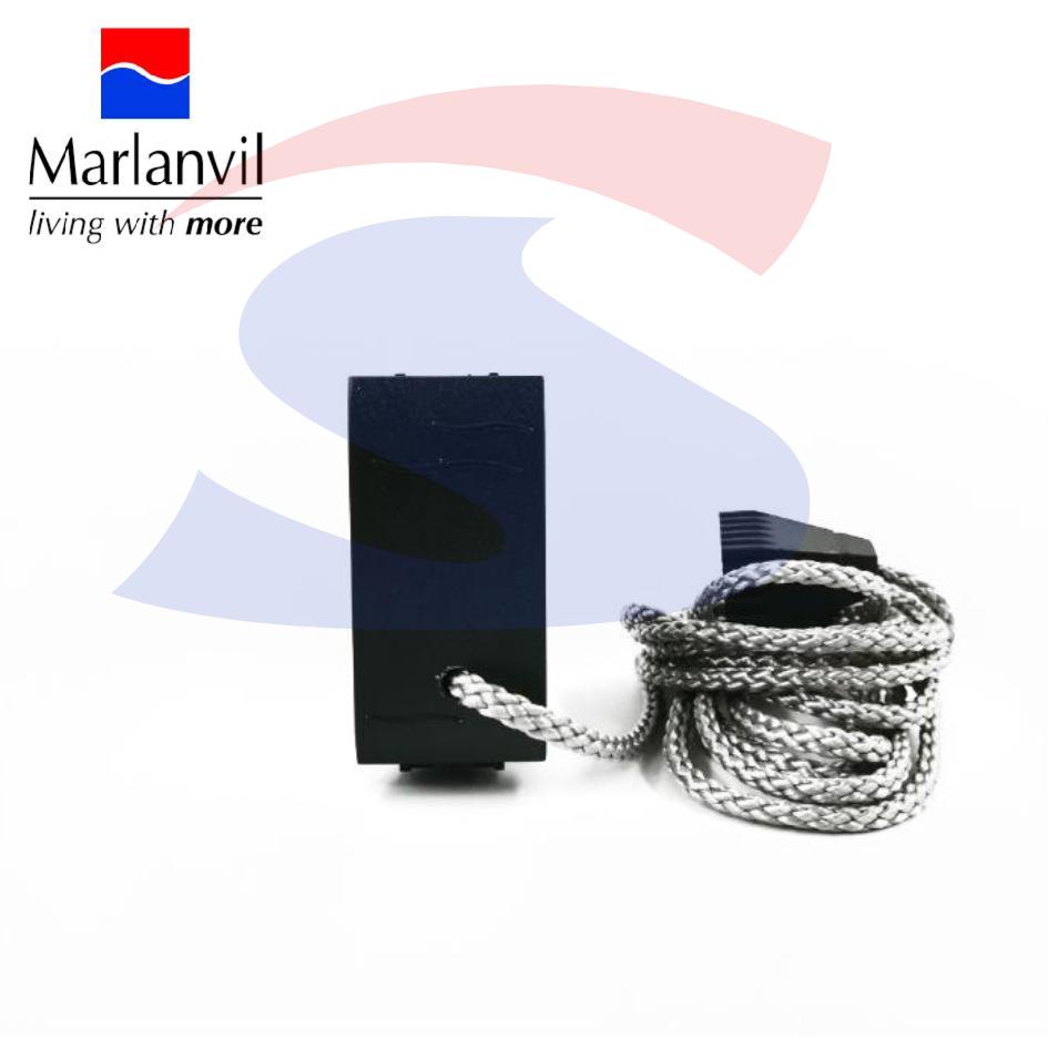 Pulsante a tirante serie "ONDA" 16 A 250V, Nero - MARLANVIL 7707.1
