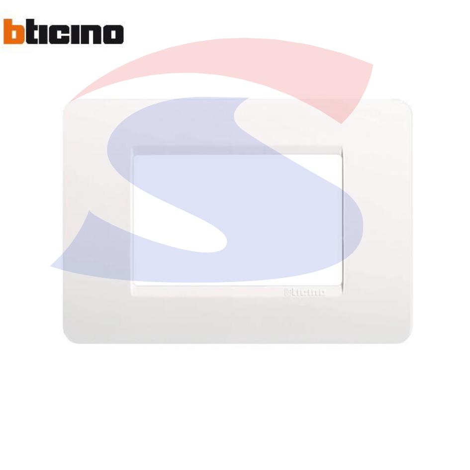 Placca rettangolare 3 posti colore Bianco serie Matix - BTICINO AM4803BBN