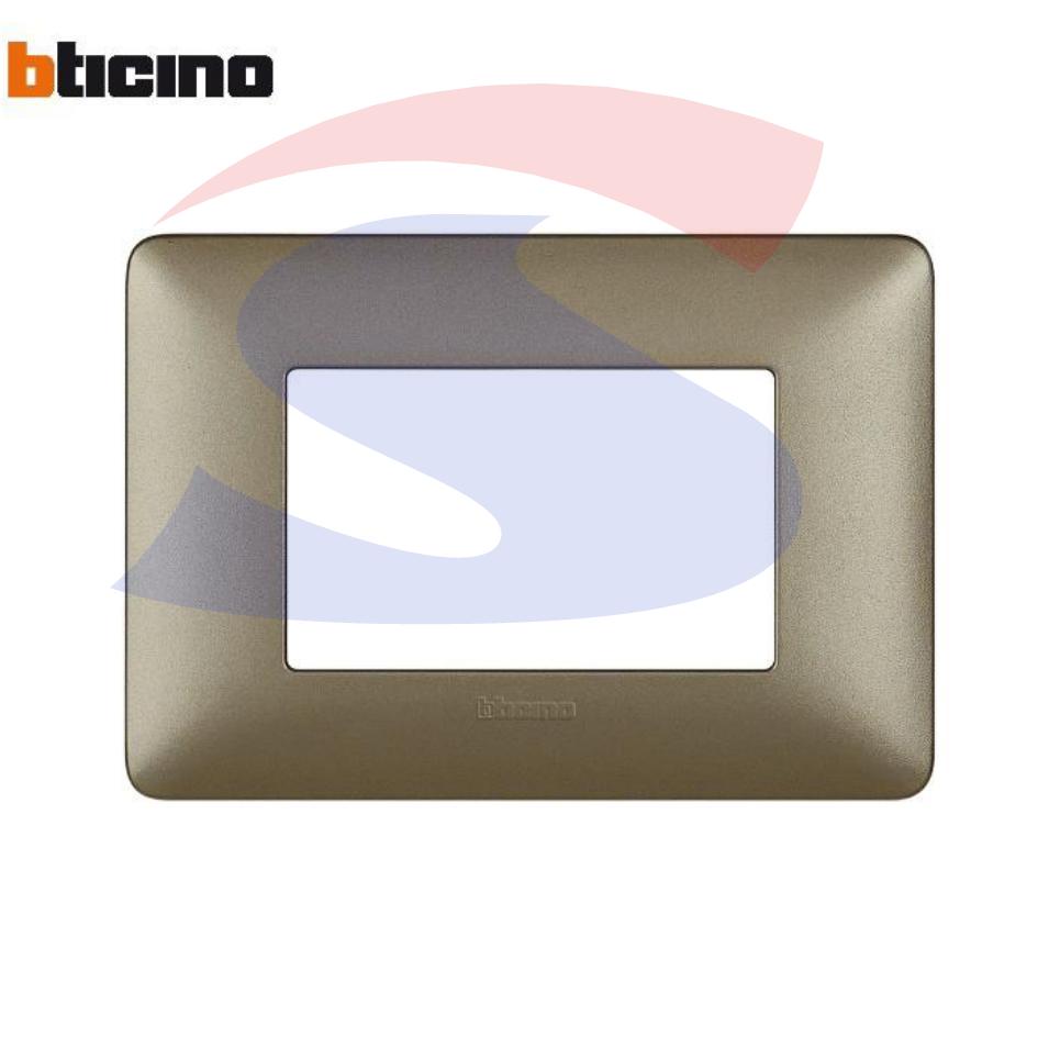 Placca rettangolare 3 posti colore Titanium serie Matix - BTICINO AM4803MTA