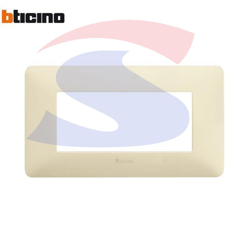 Placca rettangolare 4 posti colore Avorio serie Matix - BTICINO AM4804BAV