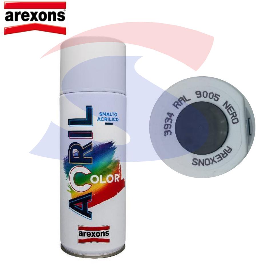 Vernice Acricolor Arexons colore Nero RAL 9005 da 400 ml - AREXONS 3934
