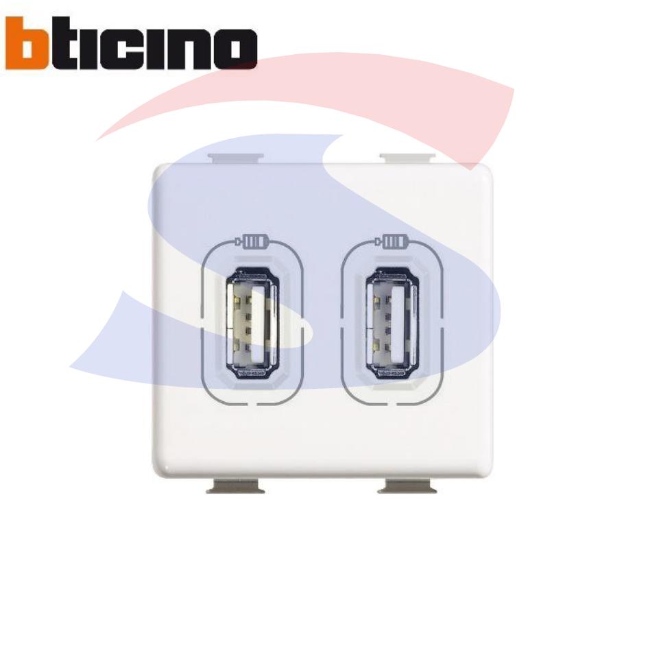 Caricatore Usb 2 posti serie Matix 2,4 A 5 V - BTICINO AM5285C2