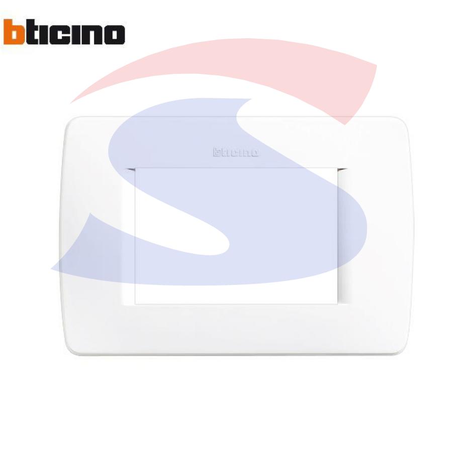 Placca 3 posti colore Bianco serie Luna - BTICINO C4803BN