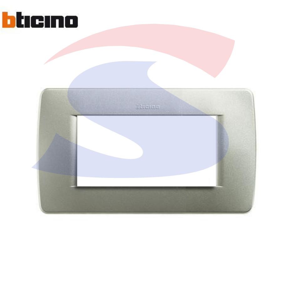Placca 4 posti colore Verde metallizzato serie Luna - BTICINO C4804VM