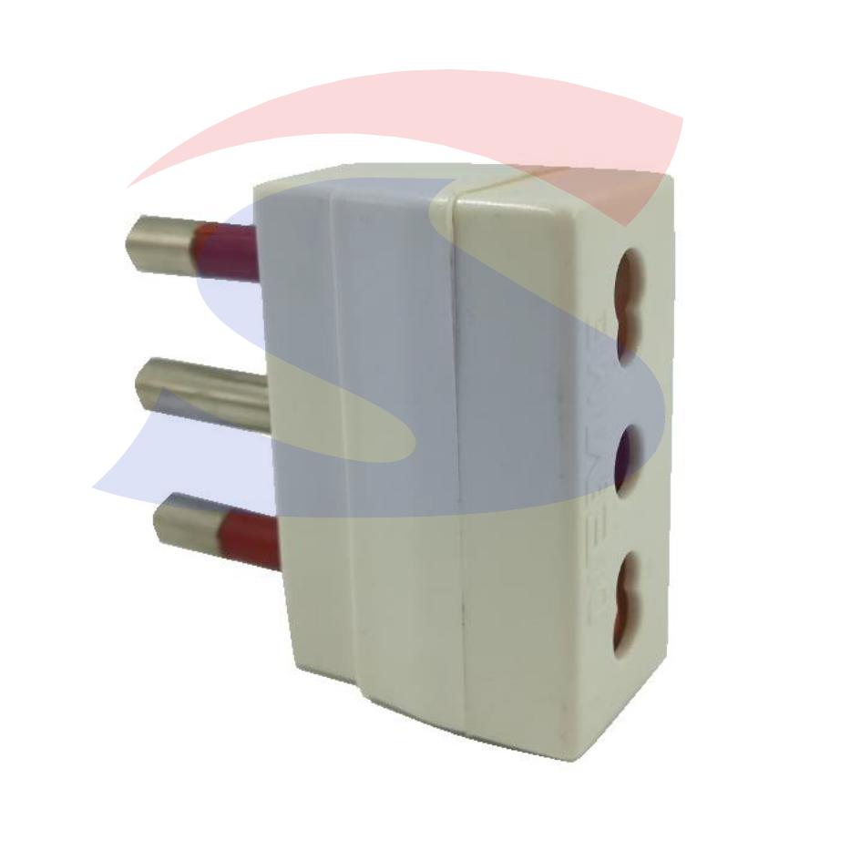 Adattatore Semplice Bivalente Diemme 2 Poli + T 16A, Bianco - DIEMME 2056