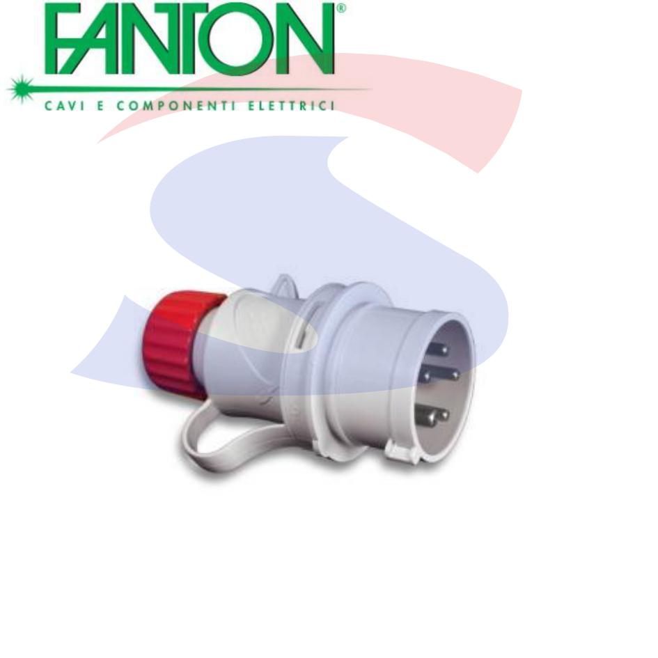 Spina industriale mobile 3P+N+T da 16 A 400 V, Rosso - FANTON 70105