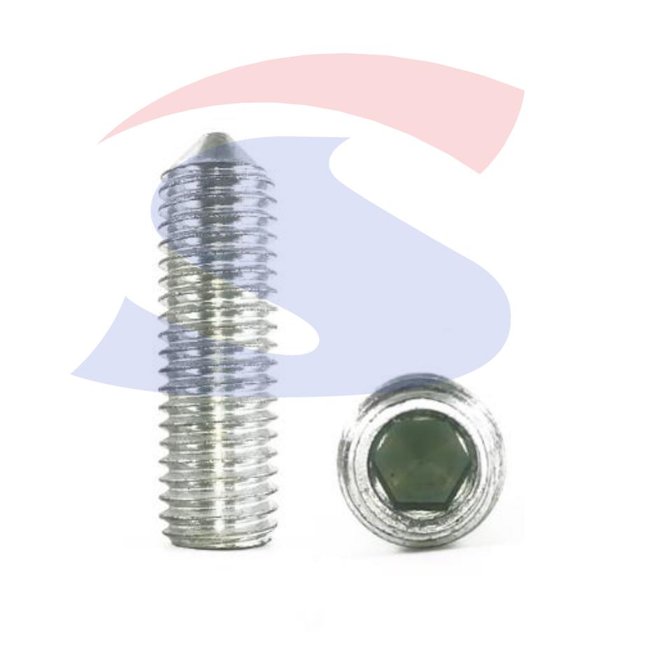 Vite senza Testa (GRANO) con Estremità Conica Zincata 4X20 - VITI GRACONZNM04X20
