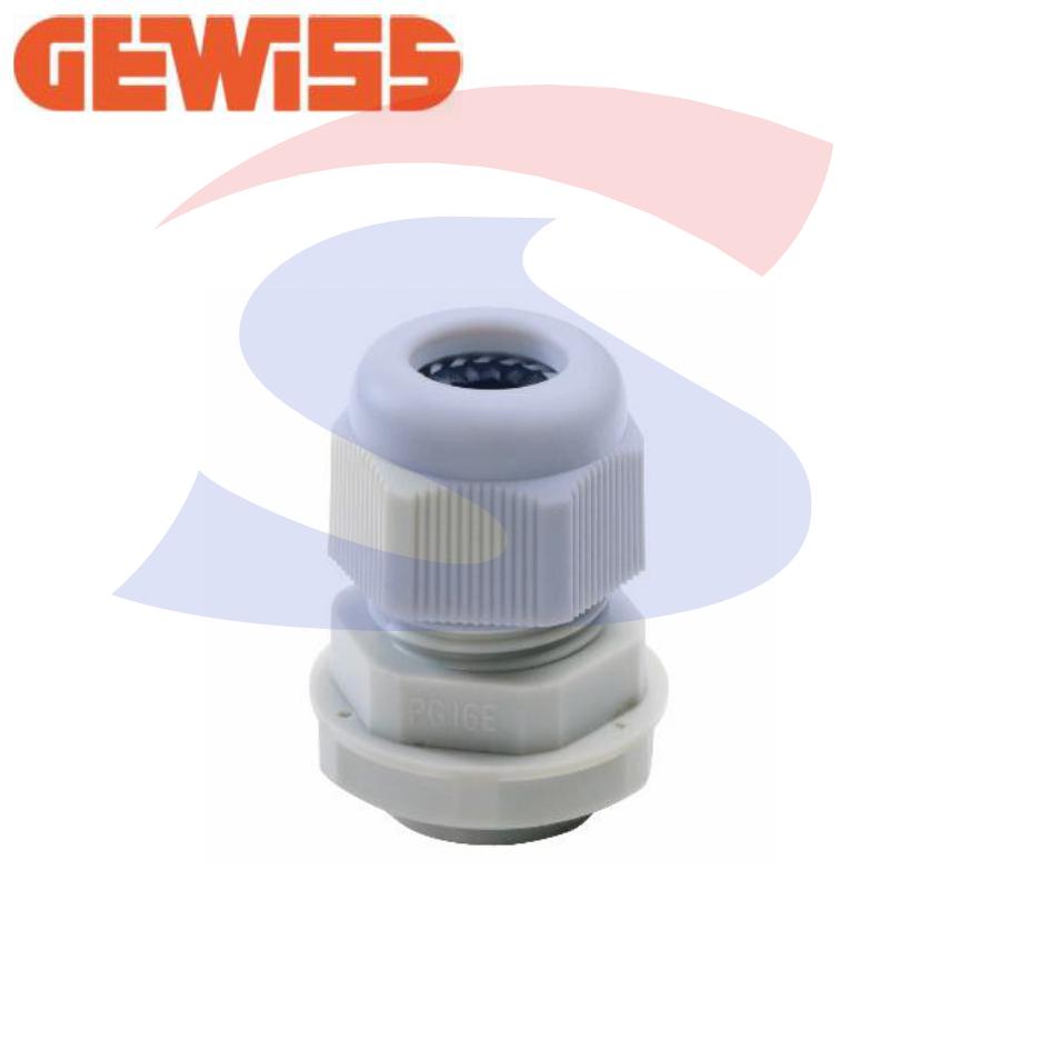 Pressacavo passo PG13,5 per cavo Ø 6 - 12 mm Grigio RAL7035 - GEWISS GW52074