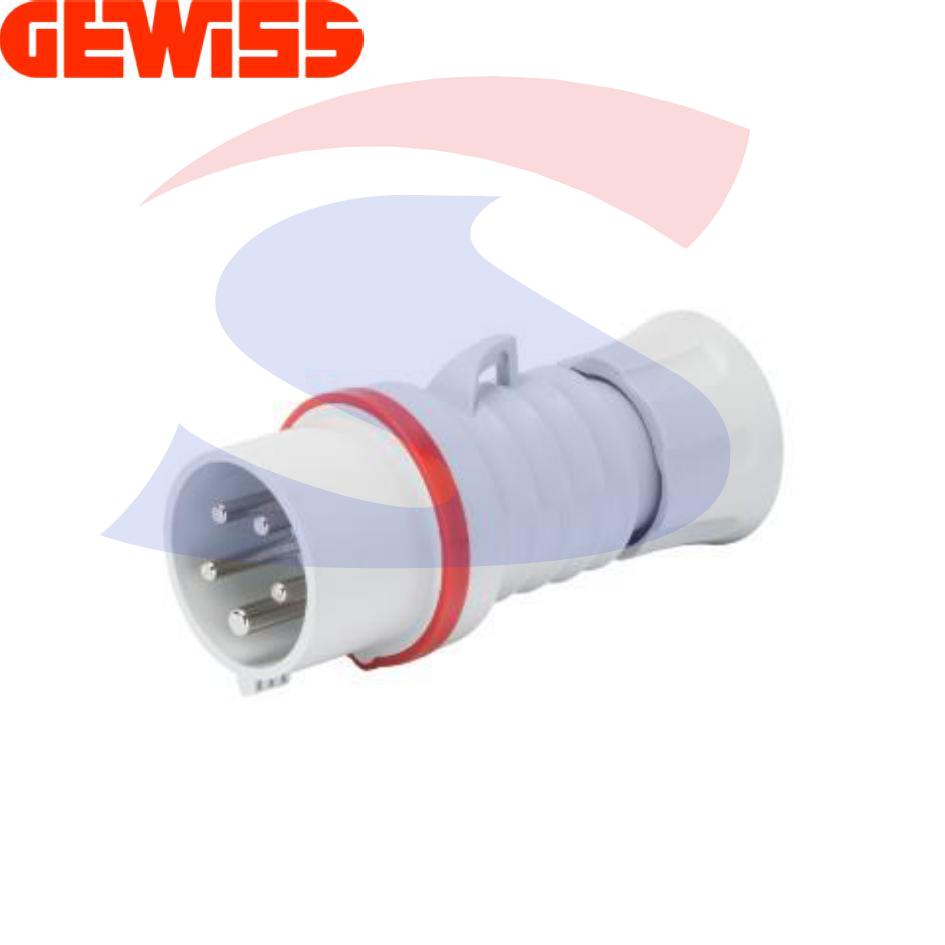 Spina industriale mobile diritta 3P+N+T 16A 380-415 V, Rosso - GEWISS GW60009H