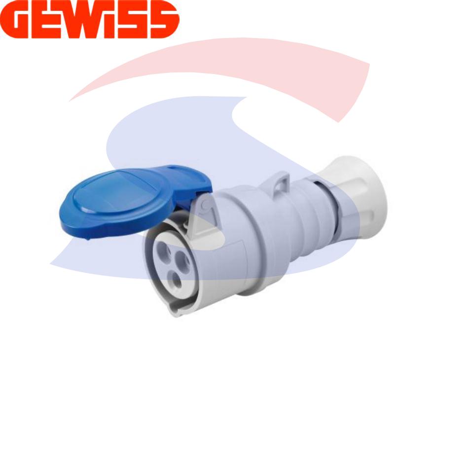 Presa industriale mobile diritta 2P+T da 32 A 200-250 V, Blu - GEWISS GW62015H