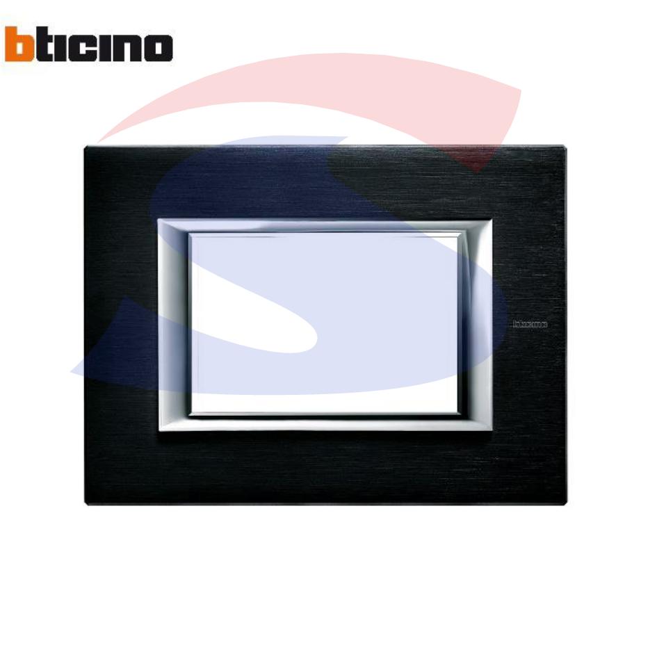 Placca 3 posti colore Antracite spazzolata serie Axolute - BTICINO HA4803XS